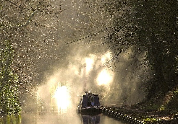 Early morning light on Shropshire Union Canal, England