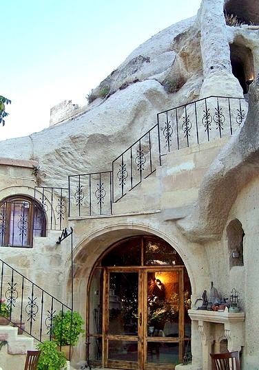 Entrance to lobby of the Gamirasu Hotel, Cappadocia, Turkey