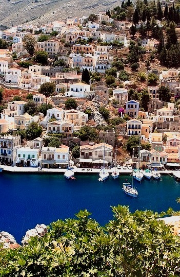 Beautiful scenery in Symi Island, Dodecanese, Greece